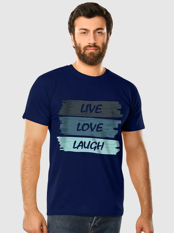 Live Love Laugh Printed T-shirt for Men