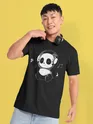 Music Panda Half Sleeve T-shirt for Men