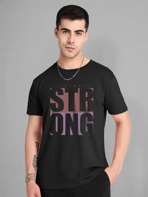 Stay Strong Half Sleeve T-shirt for Men