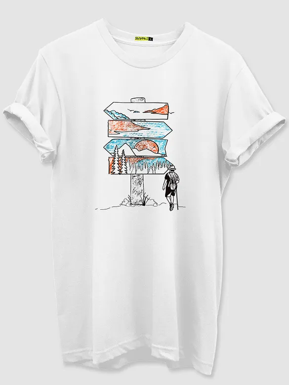 Travel Signboard Half Sleeve T-shirt for Men
