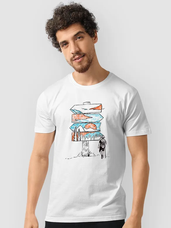 Travel Signboard Half Sleeve T-shirt for Men
