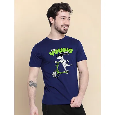 Wild Young Free Half Sleeve T-shirt for Men