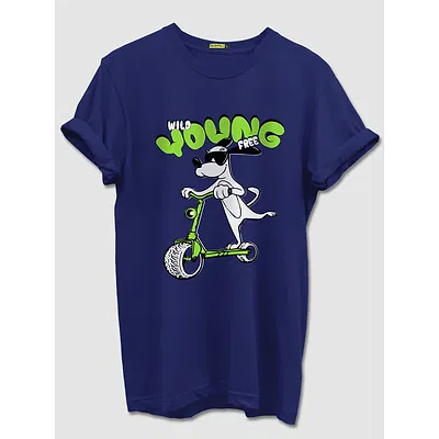 Wild Young Free Half Sleeve T-shirt for Men