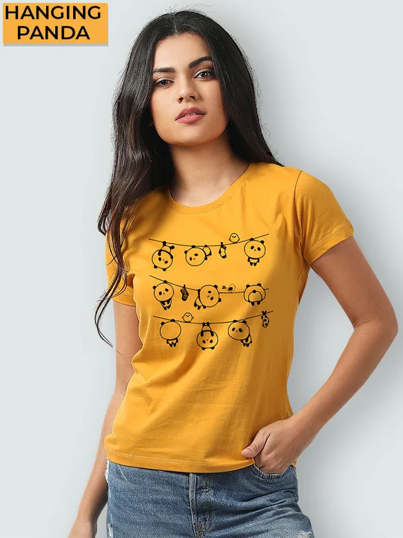 Naughty Panda Women Printed Combo T-shirts