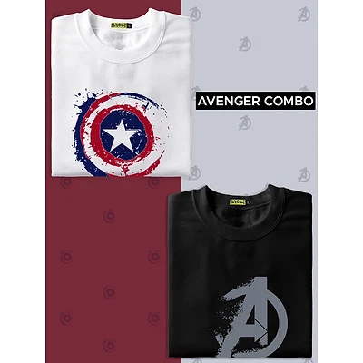 Avenger Logo Combo T-shirt - Pack of Two