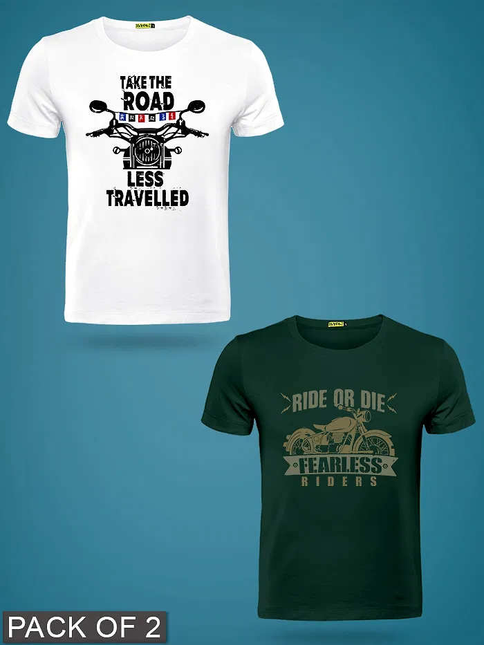 Bullet Riders Printed Combo T-shirts - Pack of 2