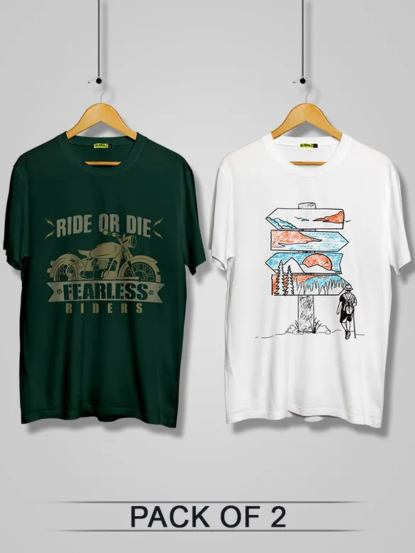 Pack of 2 - Explorer Printed Combo T-shirts