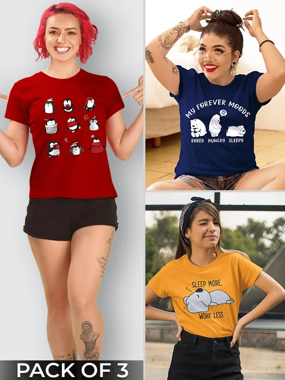 Sleepy Printed Combo T-shirts