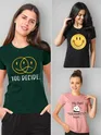 Smiling Women Printed Combo T-shirts