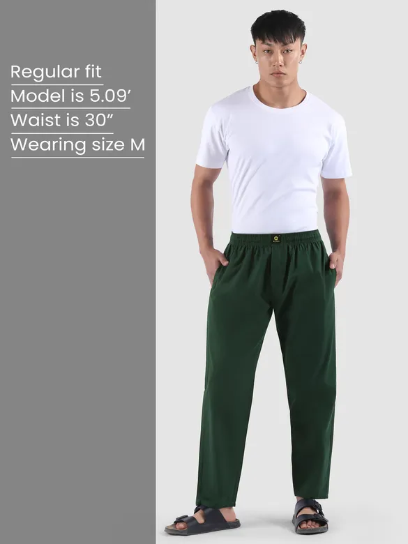 Bottle Green Regular-fit Pajamas