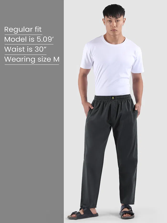 Dark Grey Regular-fit Pajamas