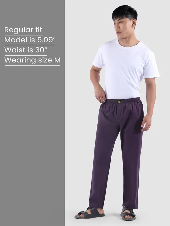 Dark Violet Regular-fit Pajamas