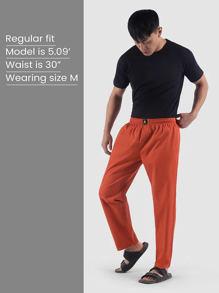 Rust Orange Regular-fit Pajamas