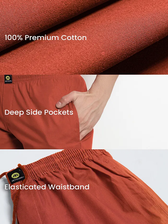 Rust Orange Regular-fit Pajamas