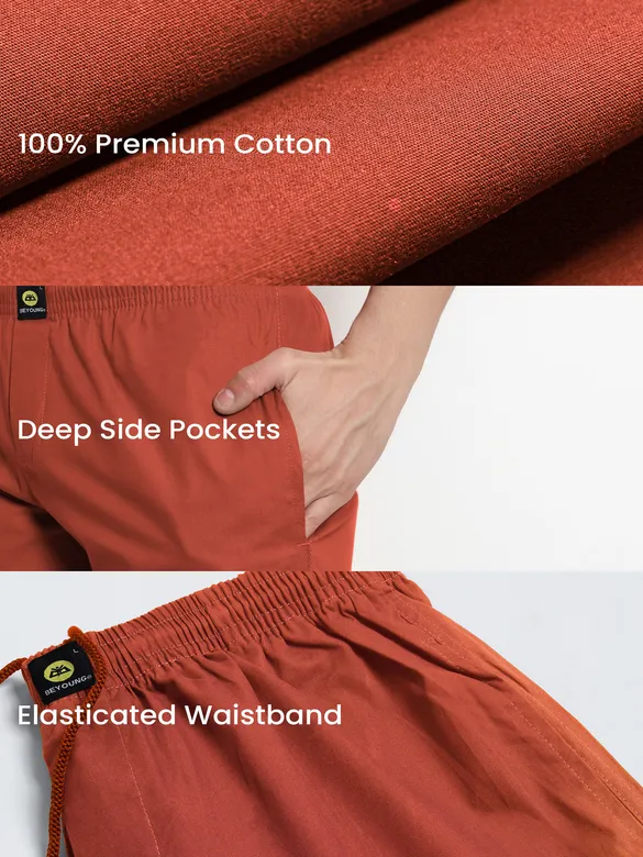 Rust Orange Regular-fit Pajamas