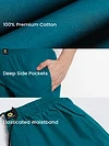 Teal Blue Regular-fit Pyjamas