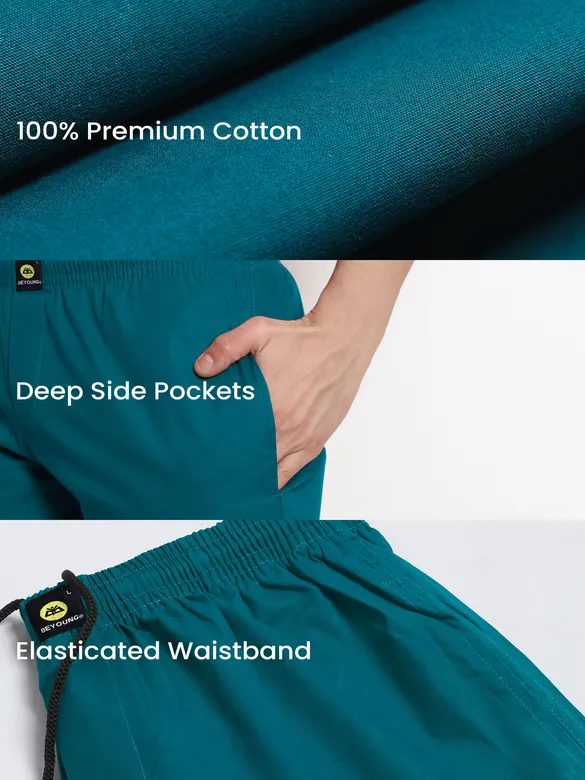 Teal Blue Regular-fit Pyjamas