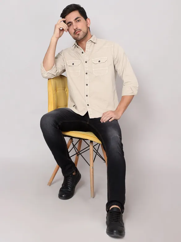 Creamy White RFD Cotton Shirt for Men