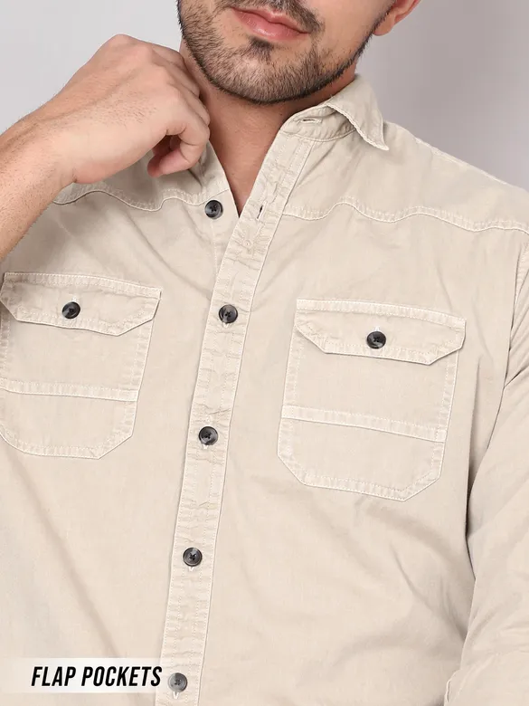 Creamy White RFD Cotton Shirt for Men
