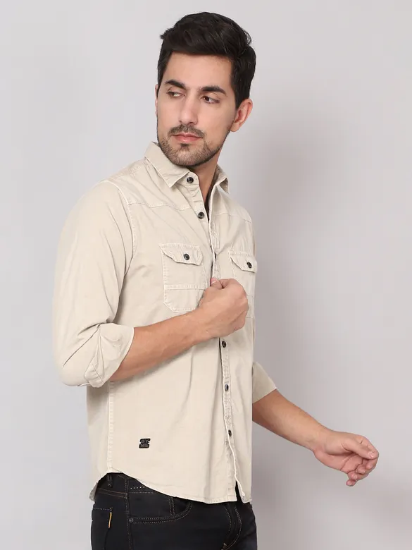 Creamy White RFD Cotton Shirt for Men