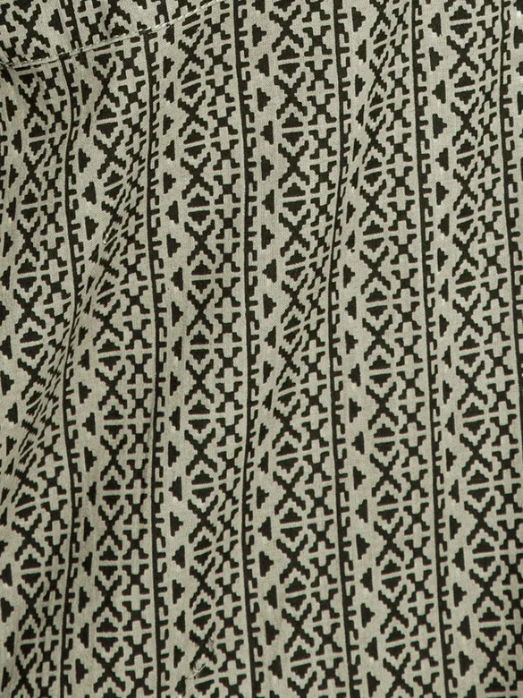 Sage Green Geometric Pattern Short Kurti
