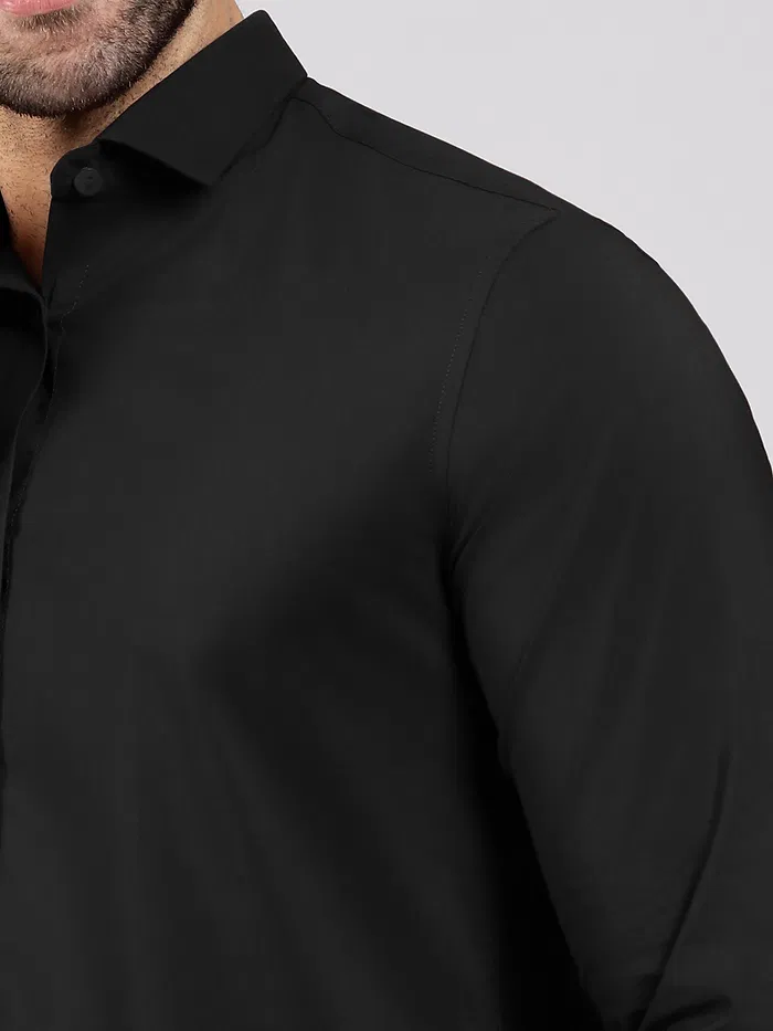 Lunar Black - Formal Shirts For Men