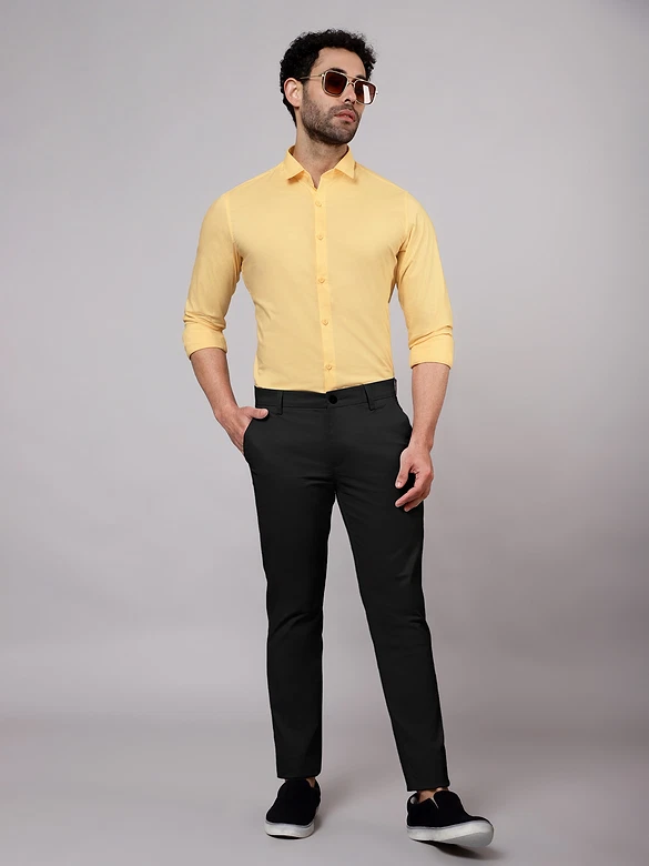 Pale Yellow - Formal Shirts For Men