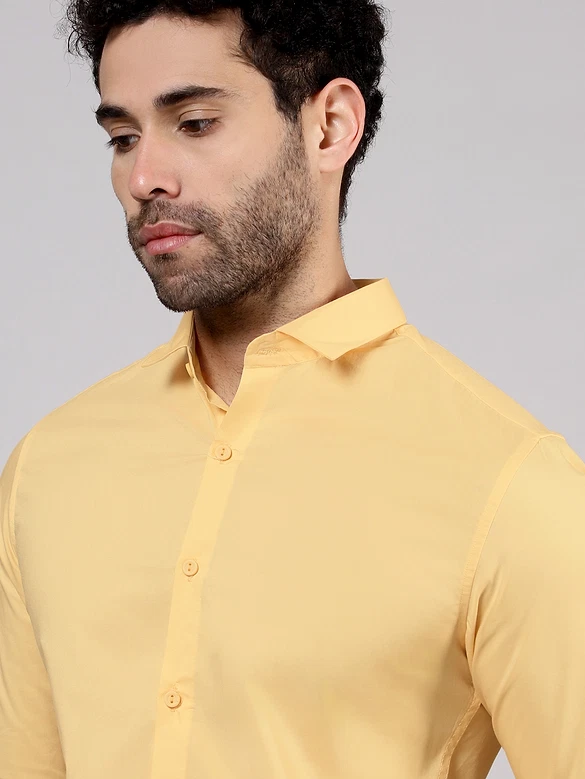 Pale Yellow - Formal Shirts For Men