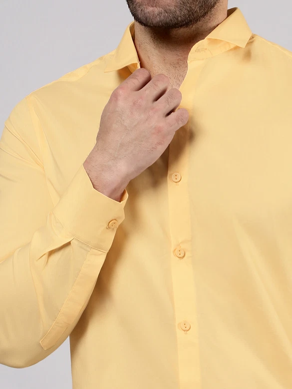 Pale Yellow - Formal Shirts For Men
