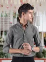 Ash Grey?Stripe Button Down Collar Shirt