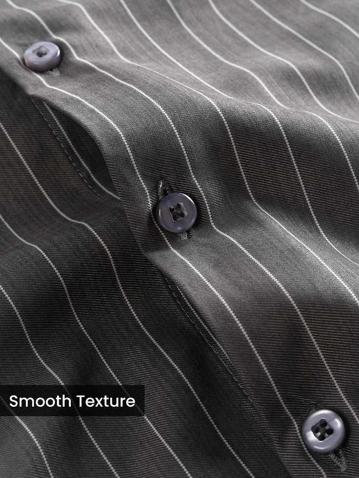 Ash Grey?Stripe Button Down Collar Shirt