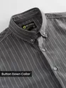 Ash Grey?Stripe Button Down Collar Shirt