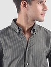 Ash Grey?Stripe Button Down Collar Shirt