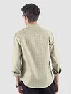 Beige Mandarin Collar Textured Shirt