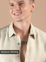 Beige Textured Check Shirt