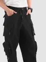 Black 11 Pocket Buckle Cargo Pants