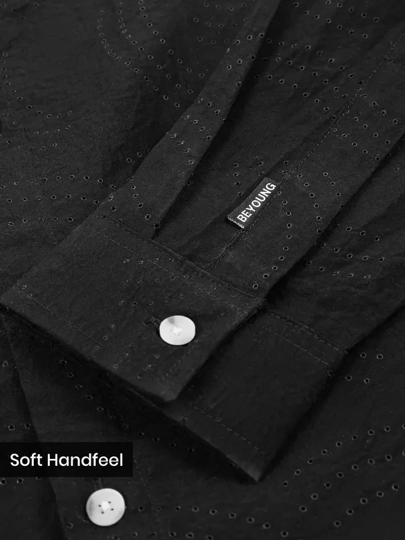 Black Laser Cut Shirt