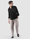 Black Lazer Cut Floral Textured Corduroy Shirt