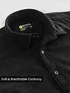 Black Lazer Cut Floral Textured Corduroy Shirt