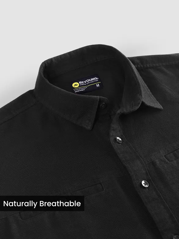 Black Welt Pocketed Shirt