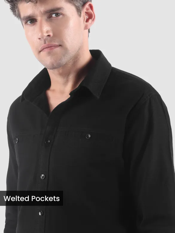 Black Welt Pocketed Shirt