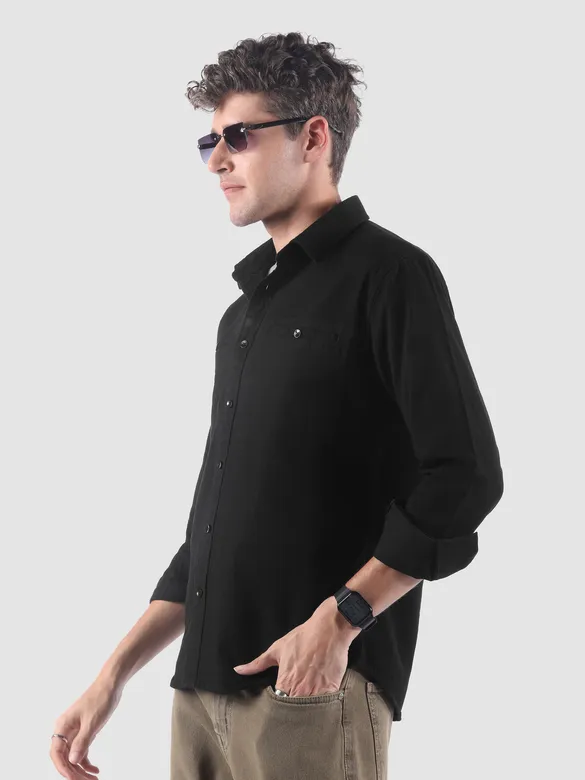 Black Welt Pocketed Shirt