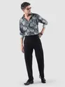Blue Abstract Flower Print Shirt
