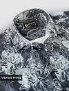 Blue Abstract Flower Print Shirt