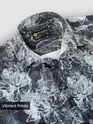 Blue Abstract Flower Print Shirt
