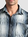 Blue Frayed Check Shirt