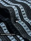 Blue Stripe Crochet Half-Sleeves Shirt