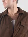 Brown Waffle Corduroy Shacket