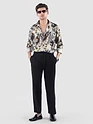 Cream Abstract Tropical Print Shirt