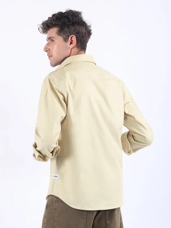 Cream Textured Cotton Shirt